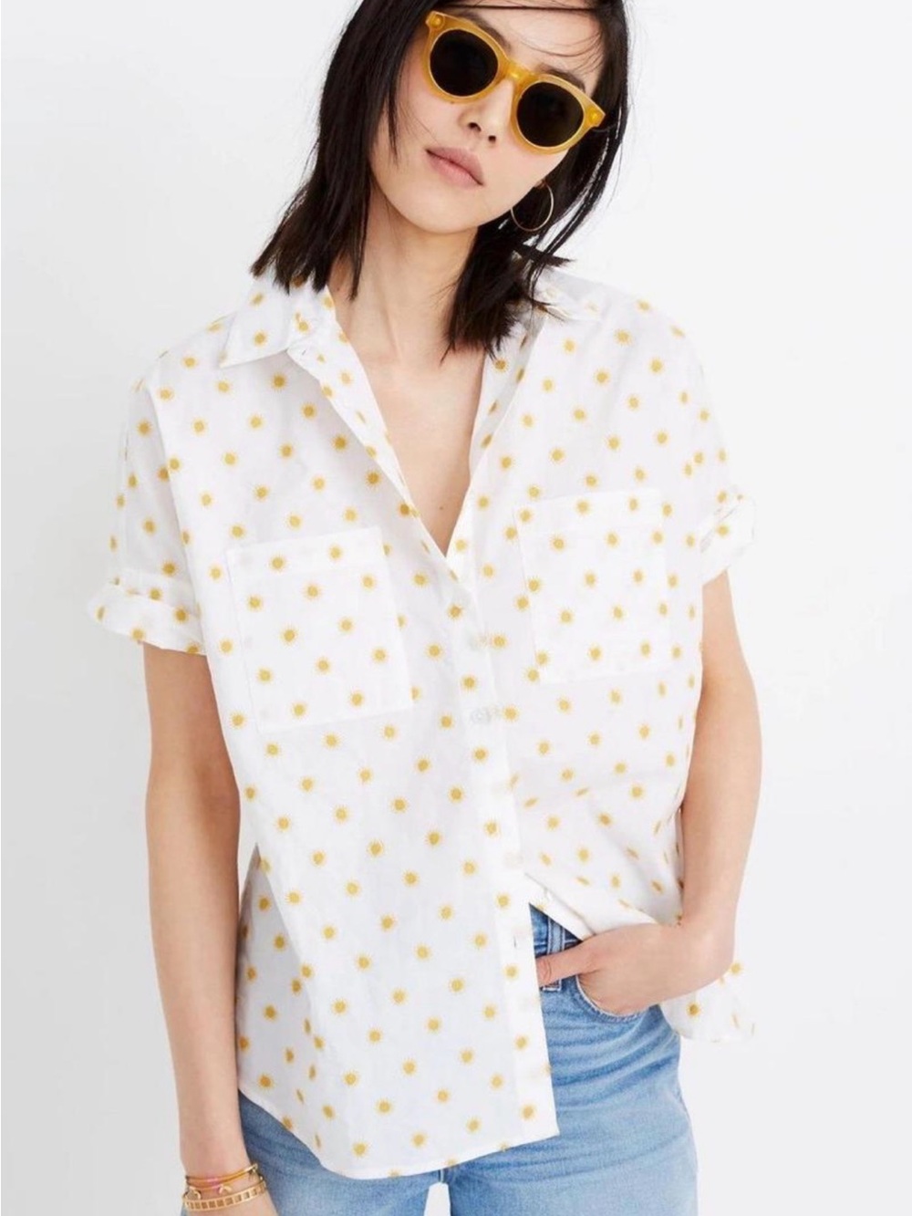 Madewell Sun Embroidered Courier Shirt